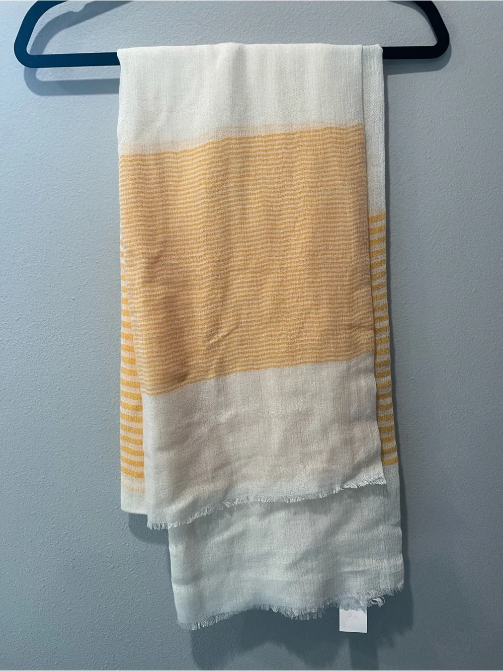 Ann Taylor Striped Yellow and White Lightweight Scarf NWT